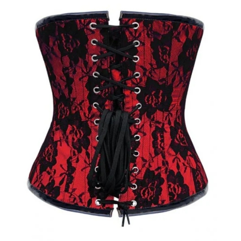 Black and Red Floral Corset